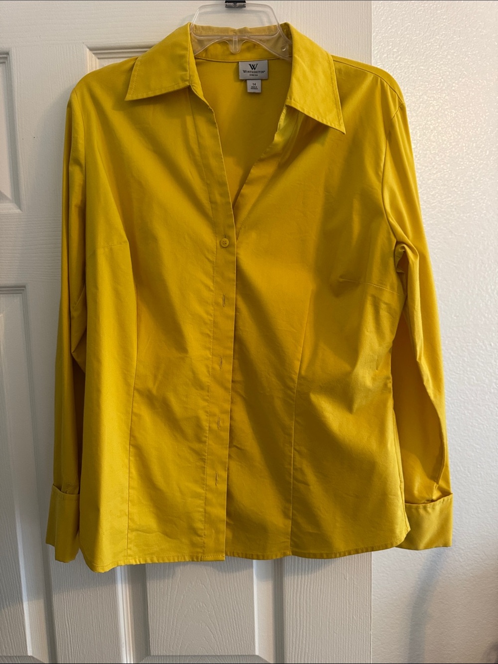 Worthington Yellow Button-Up Shirt